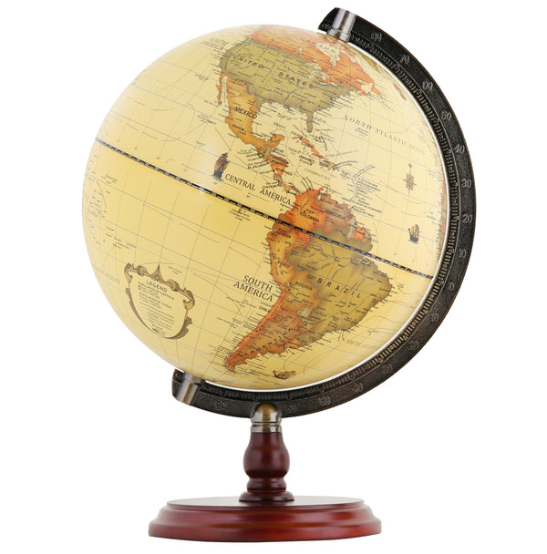 ANNOVA Antique Globe 10" / 25 cm Diameter with A Wood Base